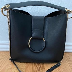 Zara Black Bag with Gold Chain Crossbody Strap